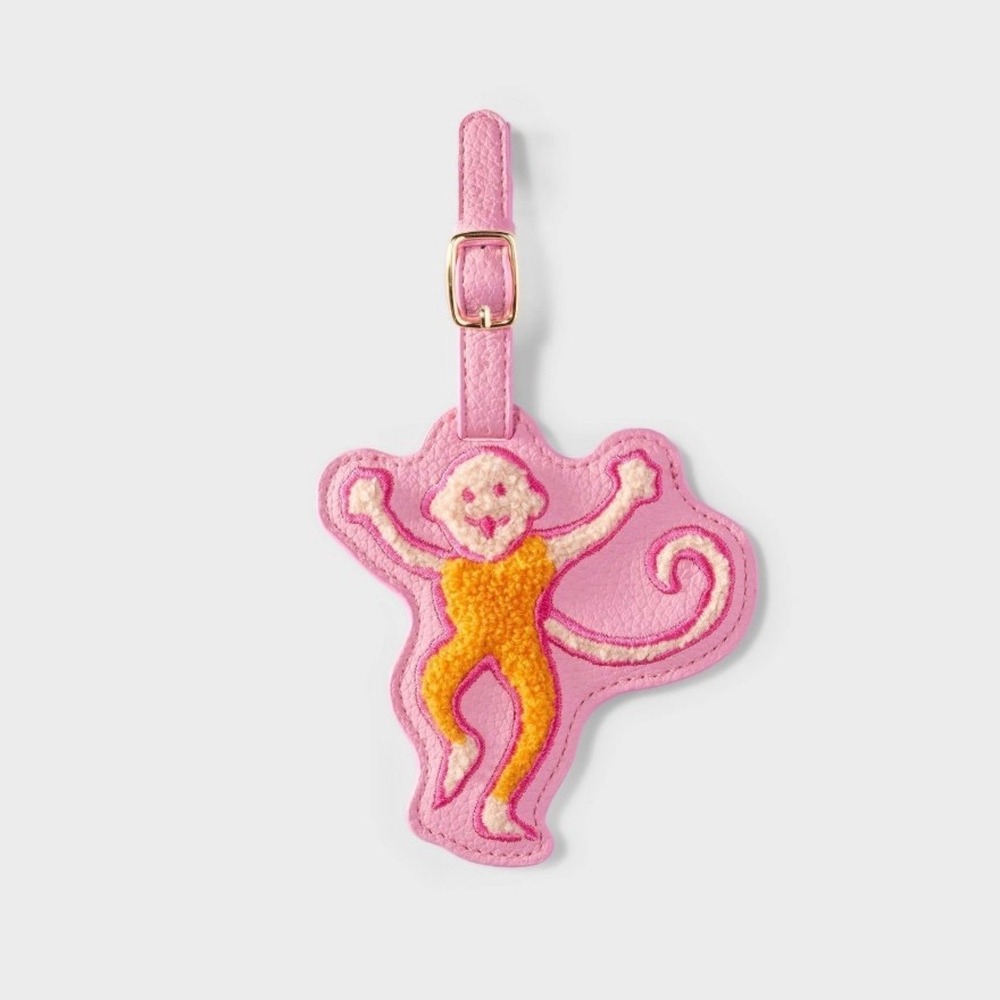 Roller Rabbit‎ x Target Pink Monkey Luggage Tag Sea Life Embroidered Travel ID